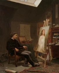 Der Künstler in seinem Atelier